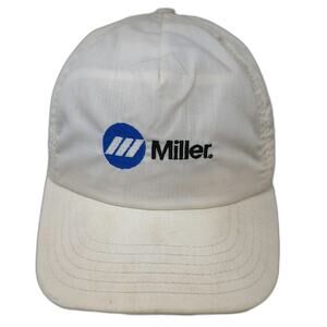 Size-A-Just 5 Panel White One Size Miller Beer Logo Snapback Hat Made In USA